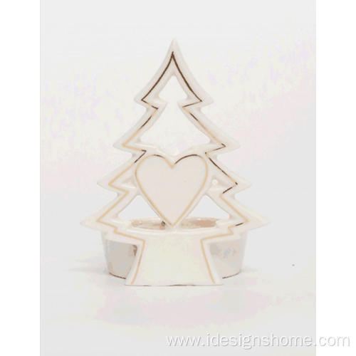 Porcelain White Christmas Tree Tealight Holders